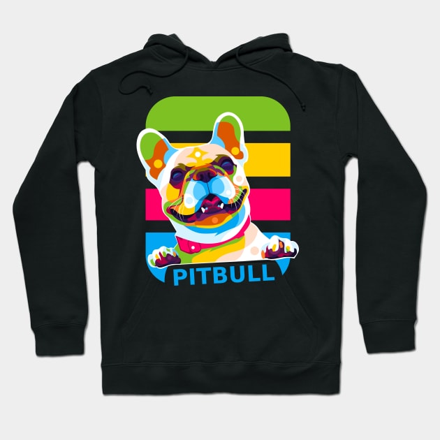 Little Pitbull Colorful Pop Art Hoodie by wpaprint